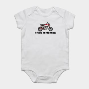 I Ride a Monkey - Monkey Motorcycle Shirt Baby Bodysuit